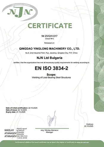 ISO 3834-2 Certification