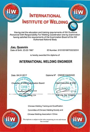 IWE (International Welding Engineer) Certification