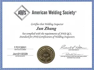 AWS (American Welding Society) Certification