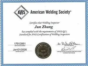 AWS (American Welding Society) Certification